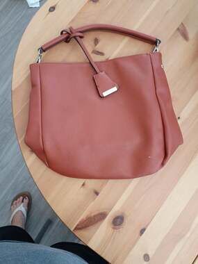 David Jones Brown Faux Leather Hobo Shoulder Bag
